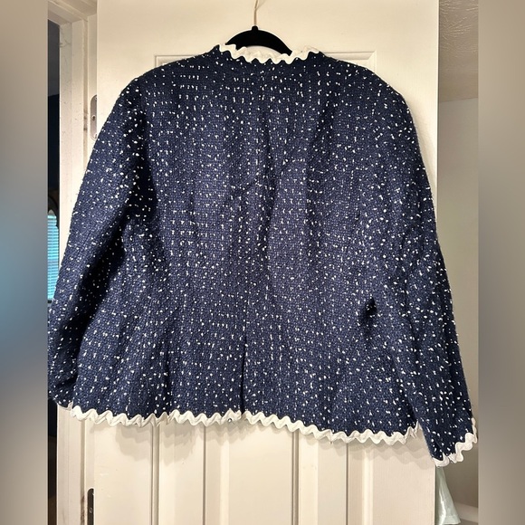 J. Crew Going-out blazer in navy spotted tweed Size 16 - Picture 9 of 9